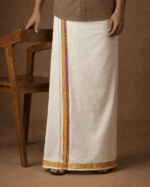Kerala Handloom Golden with Pink Dhoti