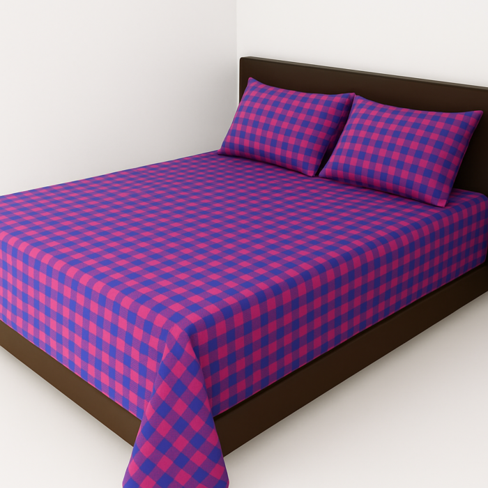 ChatGPT Image Jul 12, 2025, 11_00_20 AM Premium Handloom Cotton Check Bedsheet (90*100) - Image 1