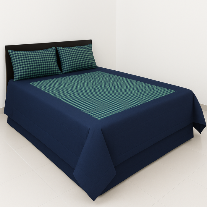ChatGPT Image Jul 14, 2025, 03_22_21 PM Premium Handloom Cotton Check Bedsheet (80*90) - Image 1