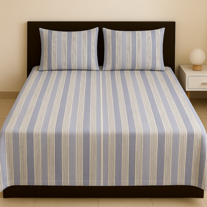 ChatGPT Image Jul 16, 2025, 03_44_23 PM Premium Handloom Cotton Multicolour Bedsheet (72" X 90") - Image 1