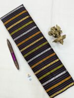 Pure Kanchi Silk Orange with Black Saree (8)