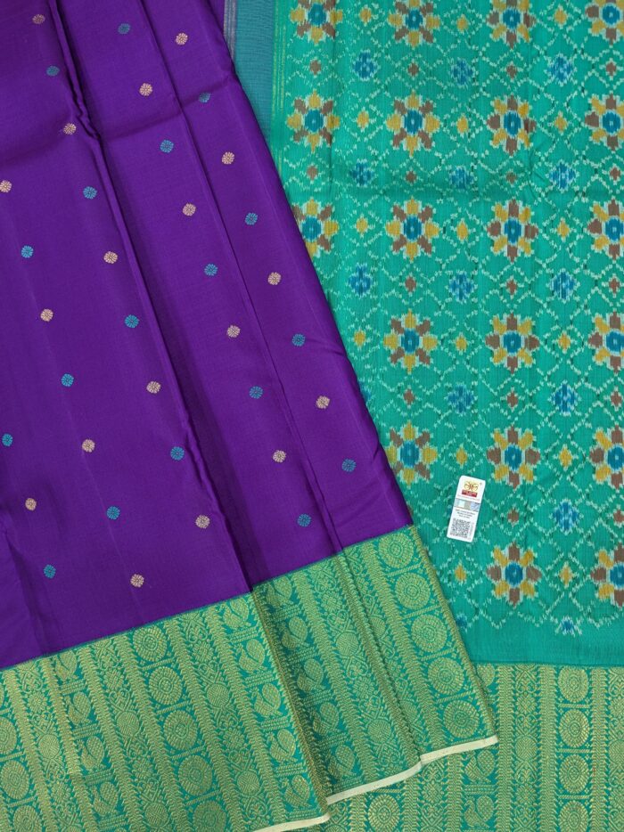 Pure Kanchi Silk Purple Saree (10) - Image 4