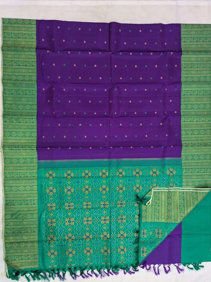 Pure Kanchi Silk Purple Saree (10) - Image 5