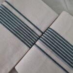 Kerala Handloom Green Striped Set Mundu (17) - Image 3