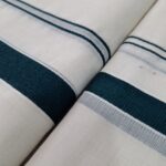 Kerala Handloom Set Mundu Dark Green Borders (11) - Image 3
