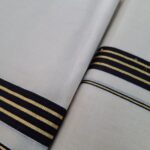 Kerala Handloom Set Mundu Black with Gold Borders (2) - Image 3