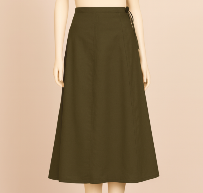 2b808878-5953-4135-9cb1-319d78f24200 Pure Cotton Plane Olive Green Inskirt (13) - Image 1