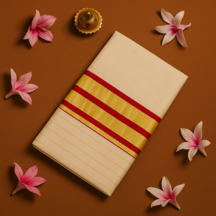 Kerala Handloom Red Stripe with Kasavu Saree (3)