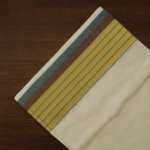 Kerala Handloom Green and Maroon Stripe with Kasavu Saree (7) - Image 4