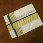 Kerala Handloom Dark green with Golden Kasavu Saree (19) - Image 2