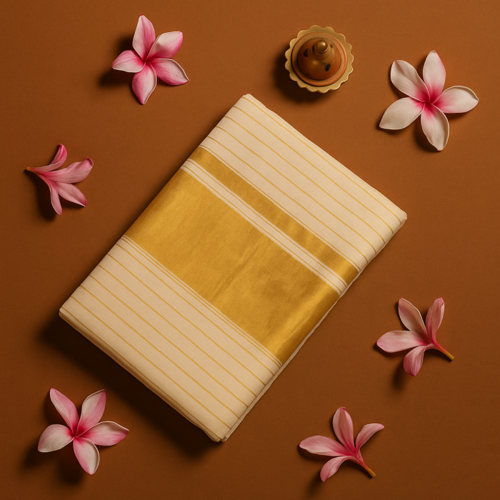 ChatGPT Image Aug 18, 2025, 02_22_14 PM Kerala Handloom Golden Elegance Saree (27) - Image 1