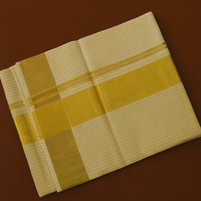 Kerala Handloom Golden Elegance Saree (27) - Image 2