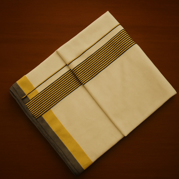 Kerala Handloom Light Brown with Golden Elegance Saree (30) - Image 2