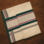 Kerala Handloom Green with Silver Elegance Saree (28) - Image 2