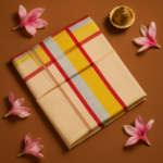 Kerala Handloom Red Stripe with Gold and Kasavu Saree(1) - Image 2