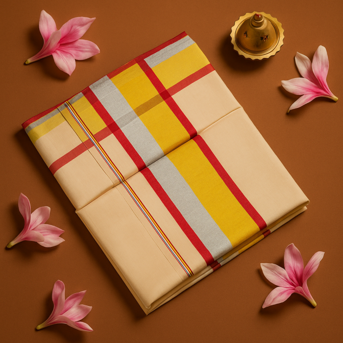Kerala Handloom Red Stripe with Gold and Kasavu Saree(1) - Image 2