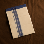 Kerala Handloom Blue with Silver Striped Dhoti (13) - Image 2