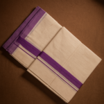 Kerala Handloom Lavender Striped Dhoti (24) - Image 2