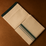 Kerala Handloom Green with Silver Striped Dhoti(21) - Image 3