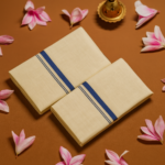 Kerala Handloom Set Mundu Dark Blue Borders (12)