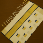 Kerala Handloom Lotus Motif with Golden Kasavu Saree (10) - Image 3