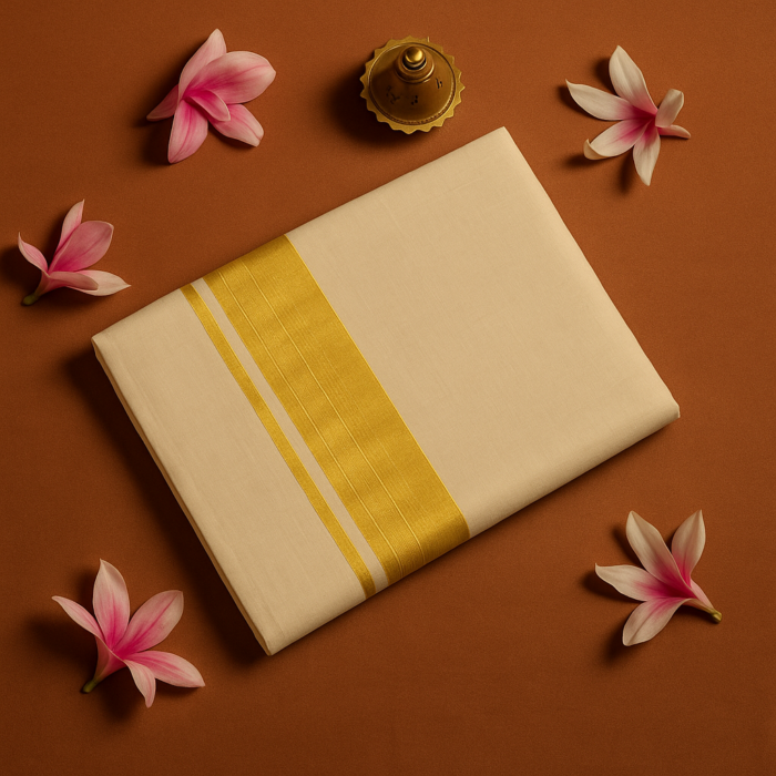 ChatGPT Image Aug 8, 2025, 05_20_15 PM Kerala Handloom Golden Kasavu Saree (14) - Image 1