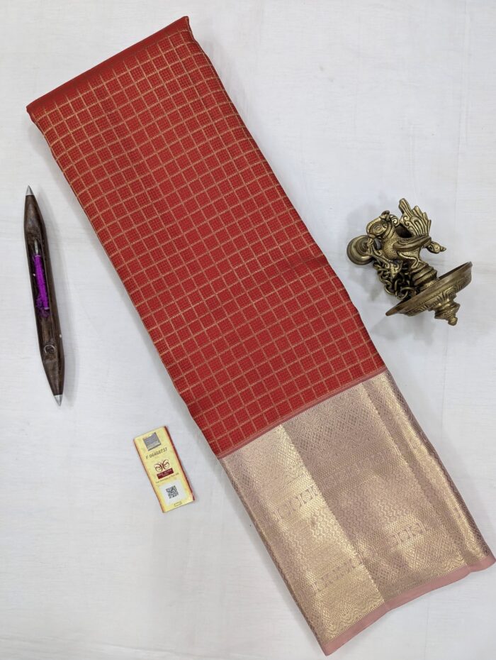 IMG-20250725-WA0437 Pure Red Kanchipuram Silk Saree (12) - Image 1