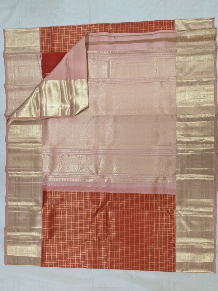 Pure Red Kanchipuram Silk Saree (12) - Image 4
