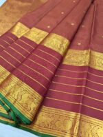 Pure Kanchipuram Maroon Silk Saree (14) - Image 2
