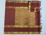 Pure Kanchipuram Maroon Silk Saree (14) - Image 4