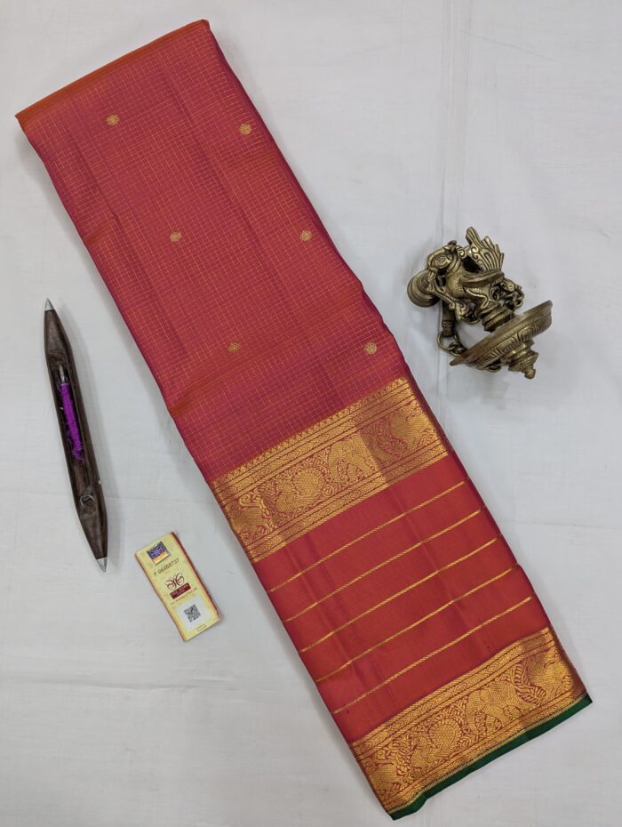 IMG-20250725-WA0448 Pure Kanchipuram Red Silk Saree (15) - Image 1