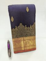 Pure Kanchipuram Violet Silk Saree (16) - Image 2