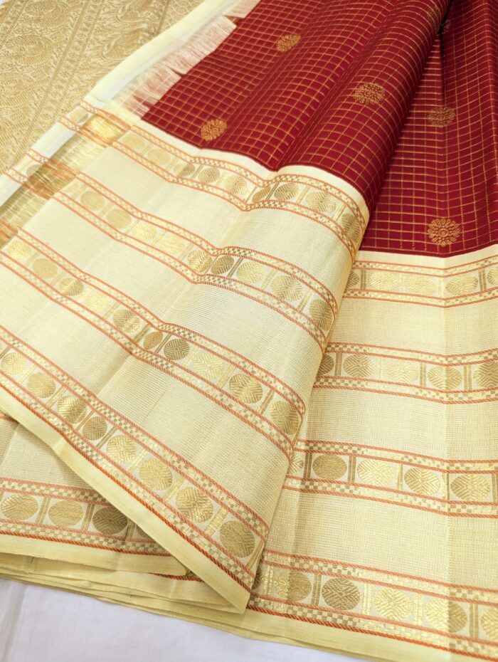 Pure Kanchipuram Violet Silk Saree (19) - Image 2