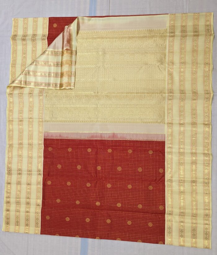 Pure Kanchipuram Violet Silk Saree (19) - Image 4