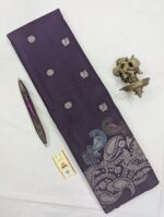 Pure Kanchipuram Violet Silk Saree (24)