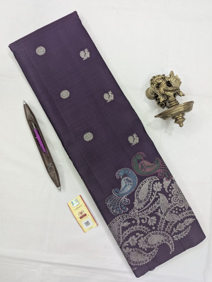 IMG-20250802-WA0704 Pure Kanchipuram Violet Silk Saree (24) - Image 1