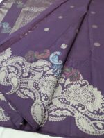 Pure Kanchipuram Violet Silk Saree (24) - Image 3