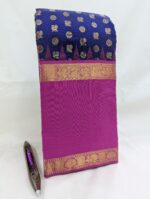 Pure Kanchipuram Blue Silk Saree (28) - Image 2