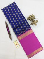 Pure Kanchipuram Blue Silk Saree (28)