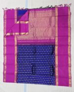 Pure Kanchipuram Blue Silk Saree (28) - Image 4
