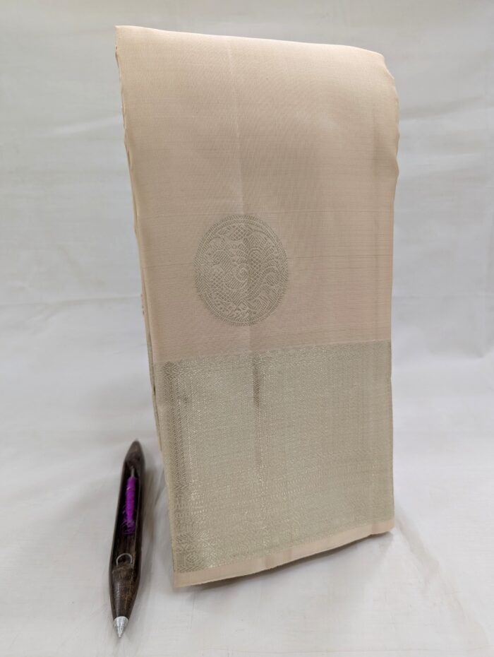 Pure Kanchipuram Sandal Silk Saree (29) - Image 3