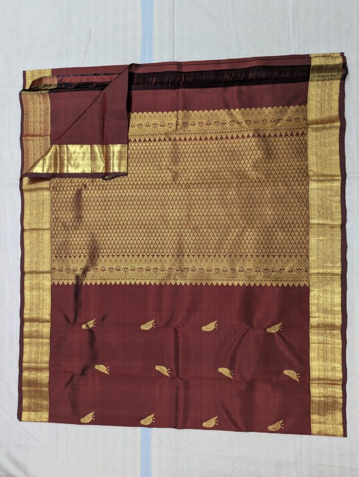 Pure Kanchipuram Pink Silk Saree (32) - Image 3