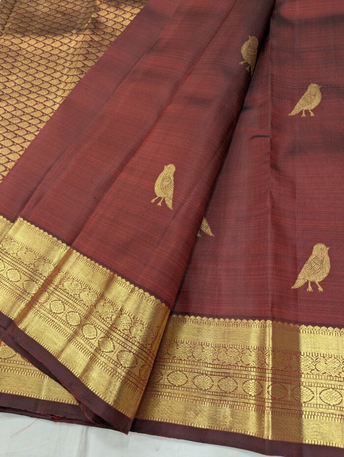 Pure Kanchipuram Pink Silk Saree (32) - Image 4