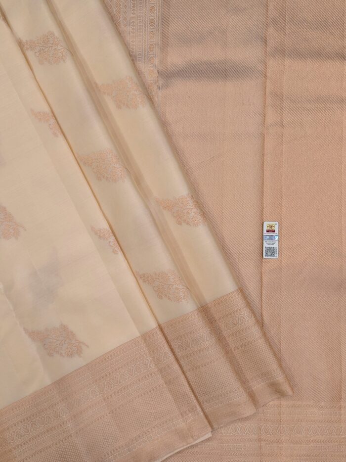 Pure Sandal with Golden Kanchipuram Silk Saree (35) - Image 3