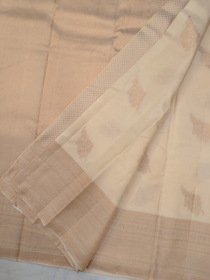 Pure Sandal with Golden Kanchipuram Silk Saree (35) - Image 4