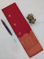 Pure Red with Golden Kanchipuram Silk Saree (36)