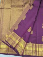 Pure Purple with Golden Kanchipuram Silk Saree (38) - Image 4