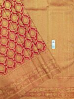 Pure Red with Golden Kanchipuram Silk Saree (42) - Image 3