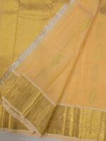 Pure Light Beige with Golden Kanchipuram Silk Saree (40) - Image 2