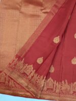 Pure Red with Golden Kanchipuram Silk Saree (43) - Image 3